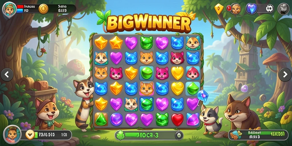 Tangkap keseruan gameplay Match-3 dalam BIGWINNER.