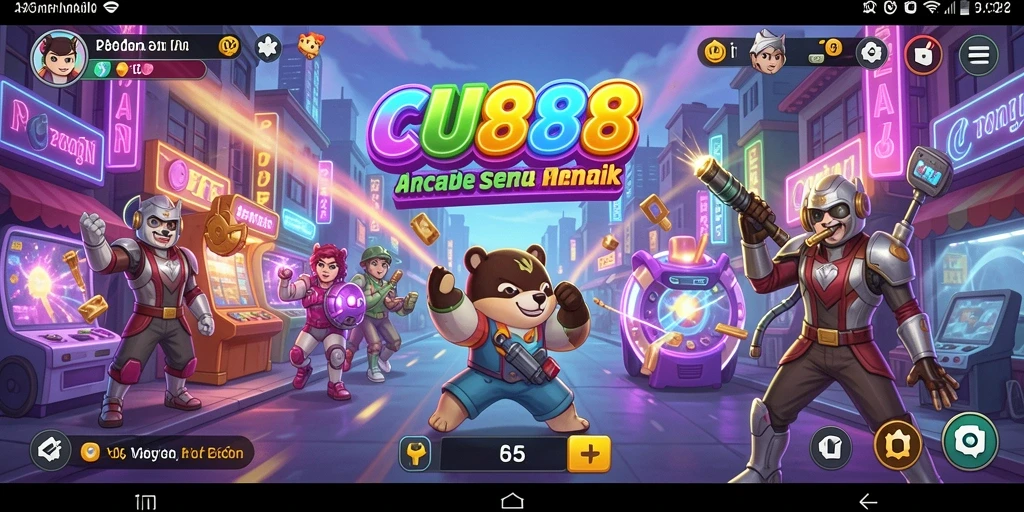 Screenshot CU888 menampilkan aksi seru dalam gameplay Arcade.