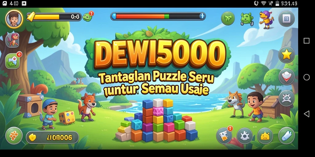 Tampilan menarik dari gameplay DEWI5000 saat menyelesaikan puzzle.