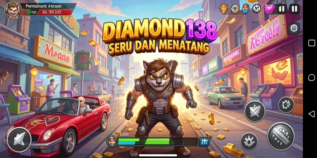 Tampilan gameplay seru di DIAMOND138 dengan aksi mengumpulkan diamond.