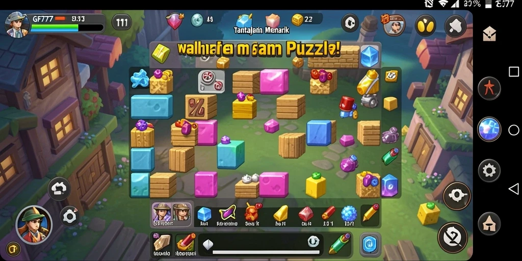 Tangkapan layar gameplay GF777 menampilkan tantangan Puzzle yang menarik.