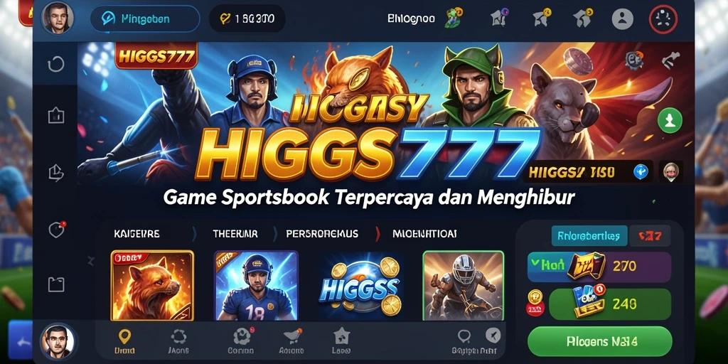 Tampilan gameplay HIGGS777 dengan berbagai opsi taruhan olahraga.