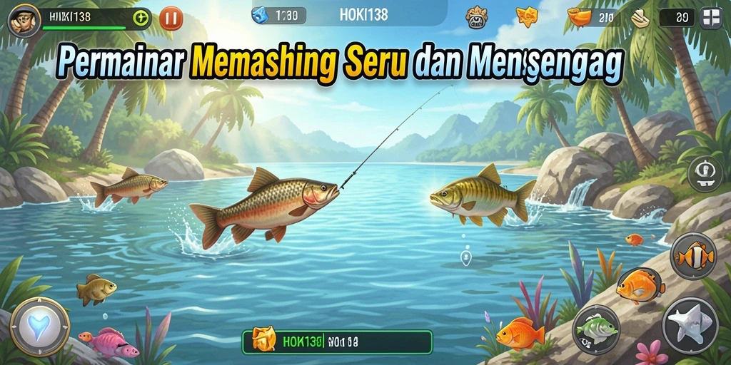 Tampilan gameplay HOKI138 yang menampilkan suasana memancing yang menawan.