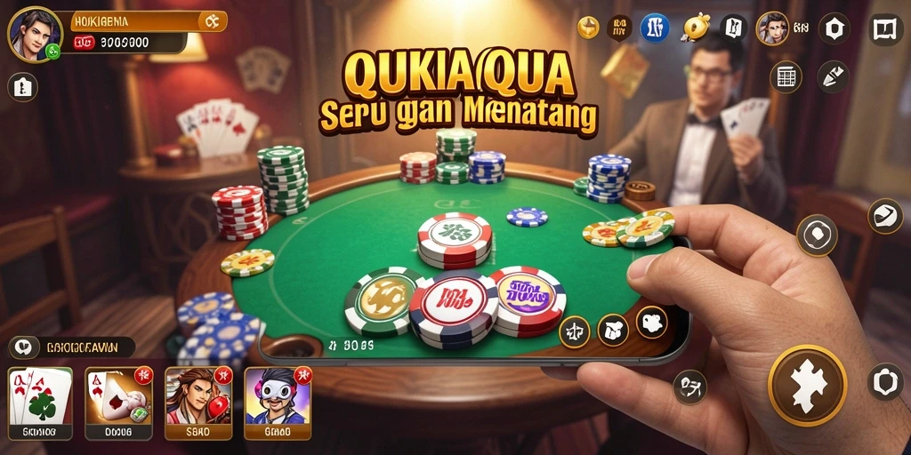 Tampilan gameplay seru dari HOKIARENA di pertandingan QiuQiu.