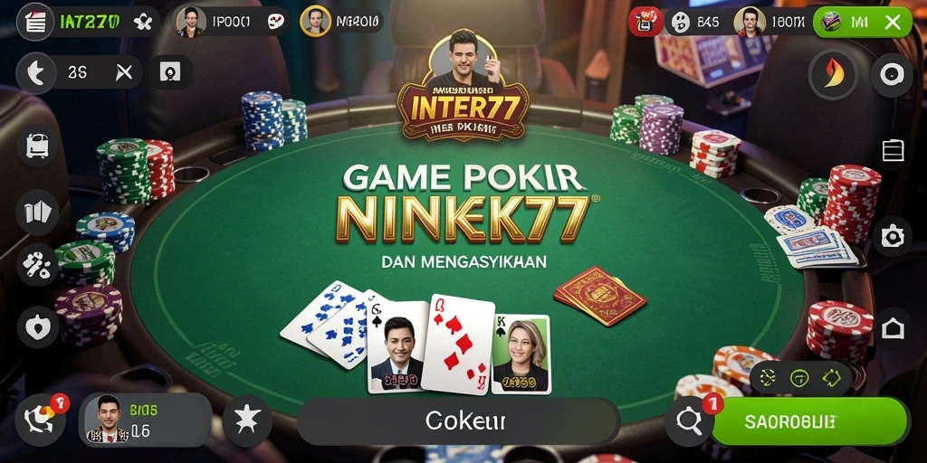 Tampilan antarmuka menarik dari gameplay INTER77 di Poker.