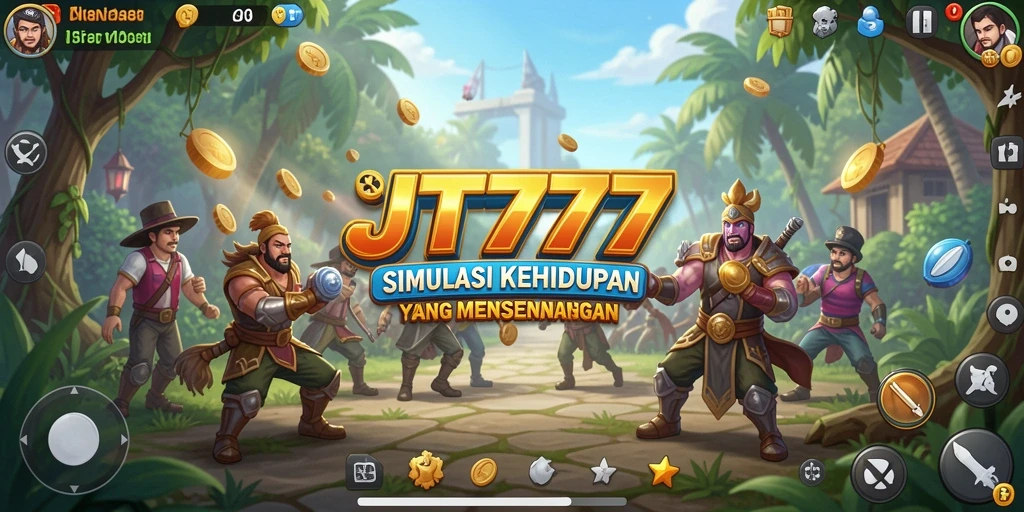 Tangkapan layar utama JT777 menampilkan gameplay simulasi yang seru.