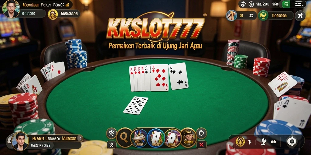 Tampilan gameplay Poker KKSLOT777 yang menarik dan seru.