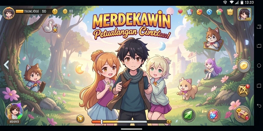 Menampilkan gameplay seru dari MERDEKAWIN dengan karakter Anime.