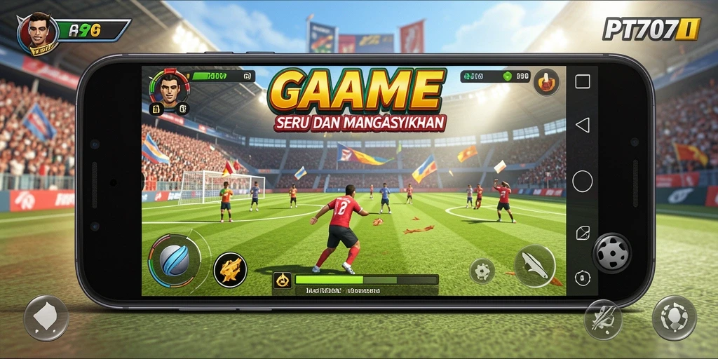 Screenshot PT707 menampilkan momen seru pertandingan olahraga yang intens.