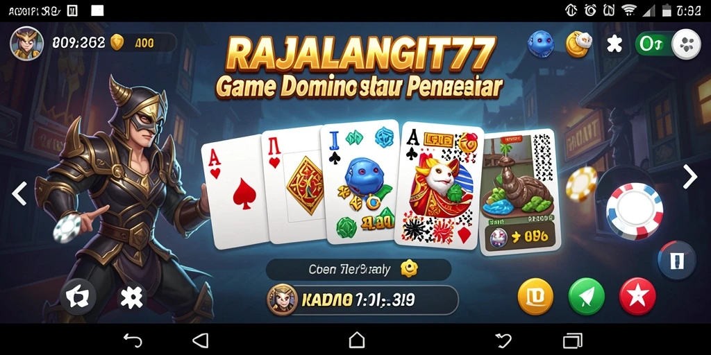 Tampilan gameplay seru dari RAJALANGIT77 yang menampilkan aksi Domino.