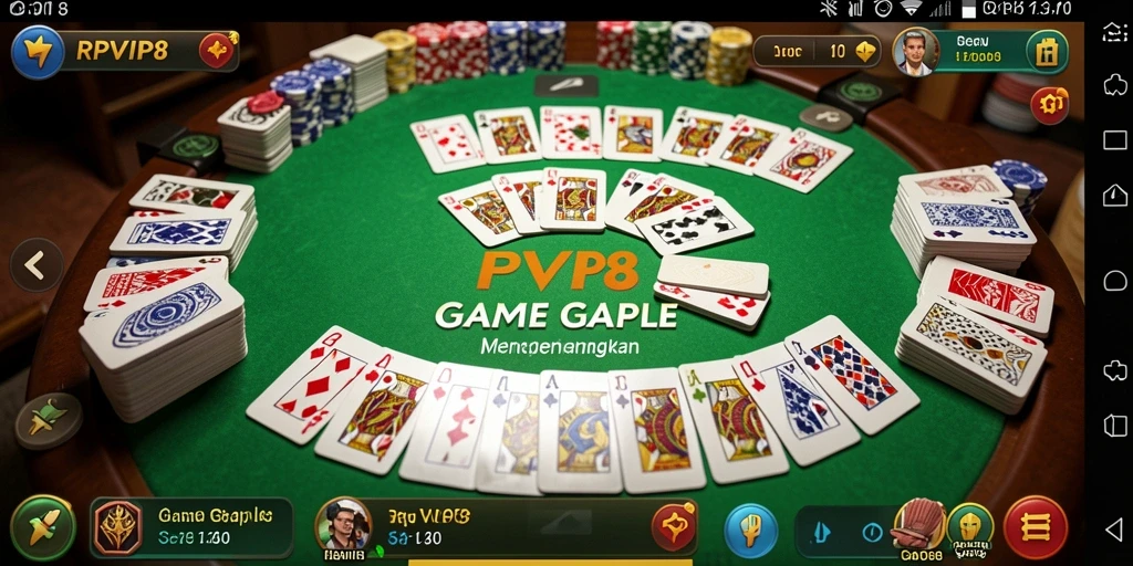 Tampilan gameplay RPVIP8 yang seru dan interaktif dalam permainan Gaple.