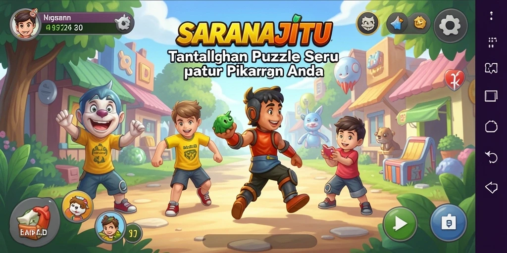 Tampilan gameplay menantang dan seru dari SARANAJITU.