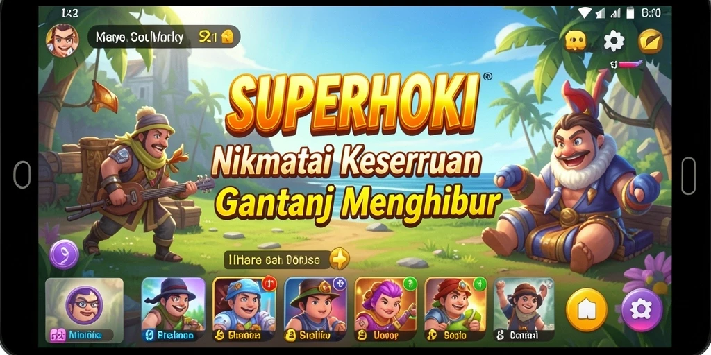 Tampilan gameplay SUPERHOKI yang seru dan menghibur.
