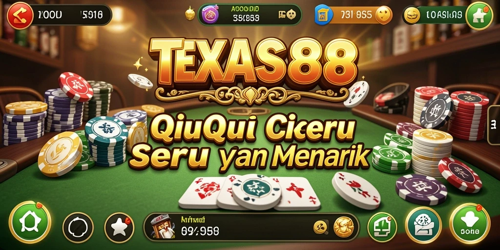 Screenshot utama TEXAS88 menampilkan keseruan bermain QiuQiu.