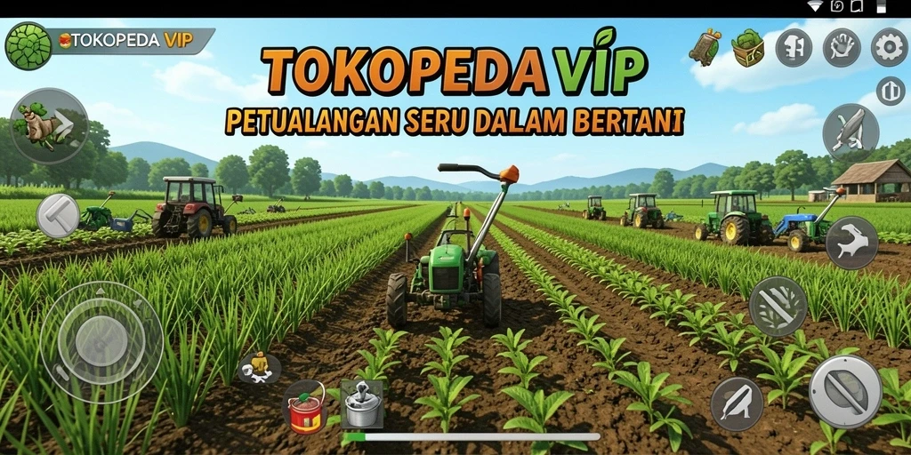 Tampilan gameplay TOKOPEDIAVIP yang penuh warna dan interaktif.