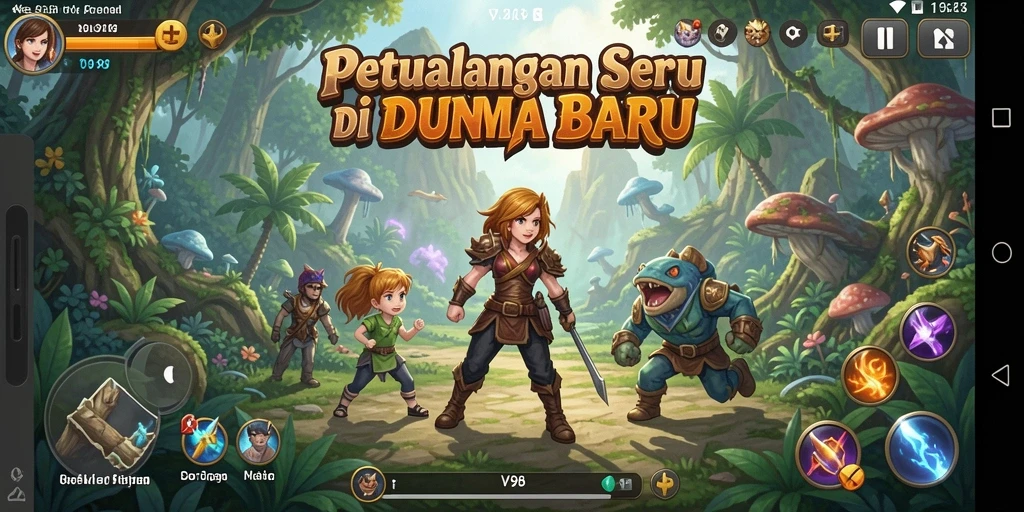 Screenshot gameplay V98 menampilkan petualangan seru dan grafik menawan.
