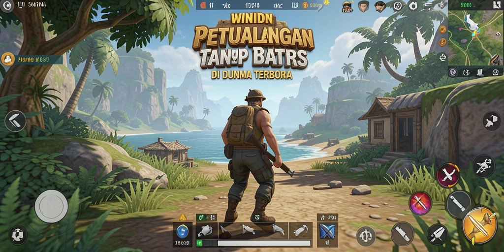 Tampilan gameplay WINIDN yang epik di dunia terbuka.